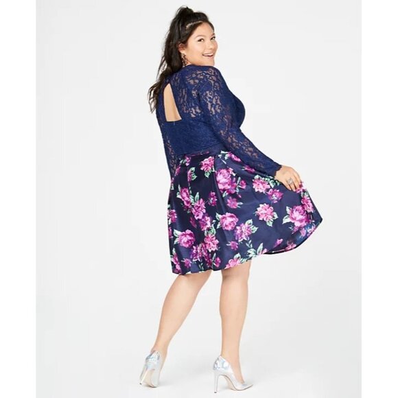 SEQUIN HEARTS Long Sleeve Lace Party cocktail Top NWT Plus Size 24 - Picture 7 of 9